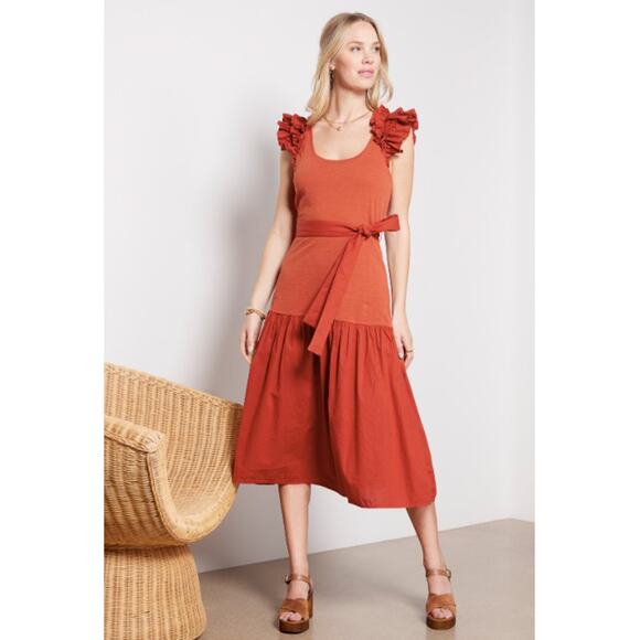 NATION LTD x Evereve NWT Everleight Dress in Cayenne // S - Picture 1 of 15